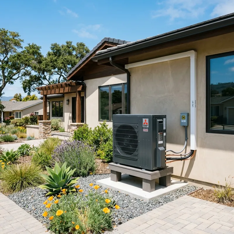 High-efficiency electric heat pump installed at a Monrovia California home eligible for California rebates