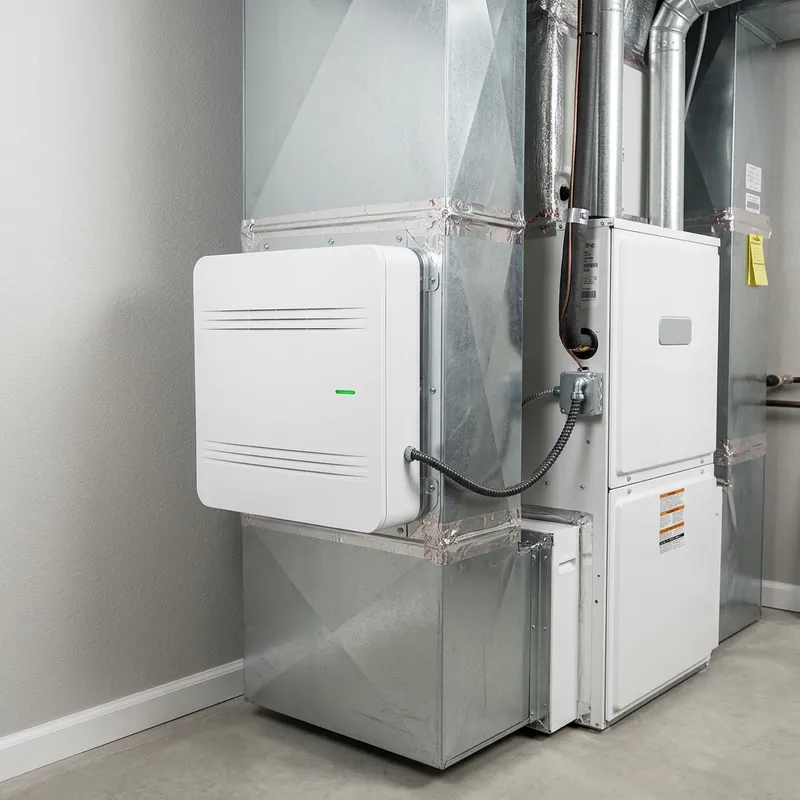Whole-home air purifier and HEPA filtration system installed in a Monrovia California residence