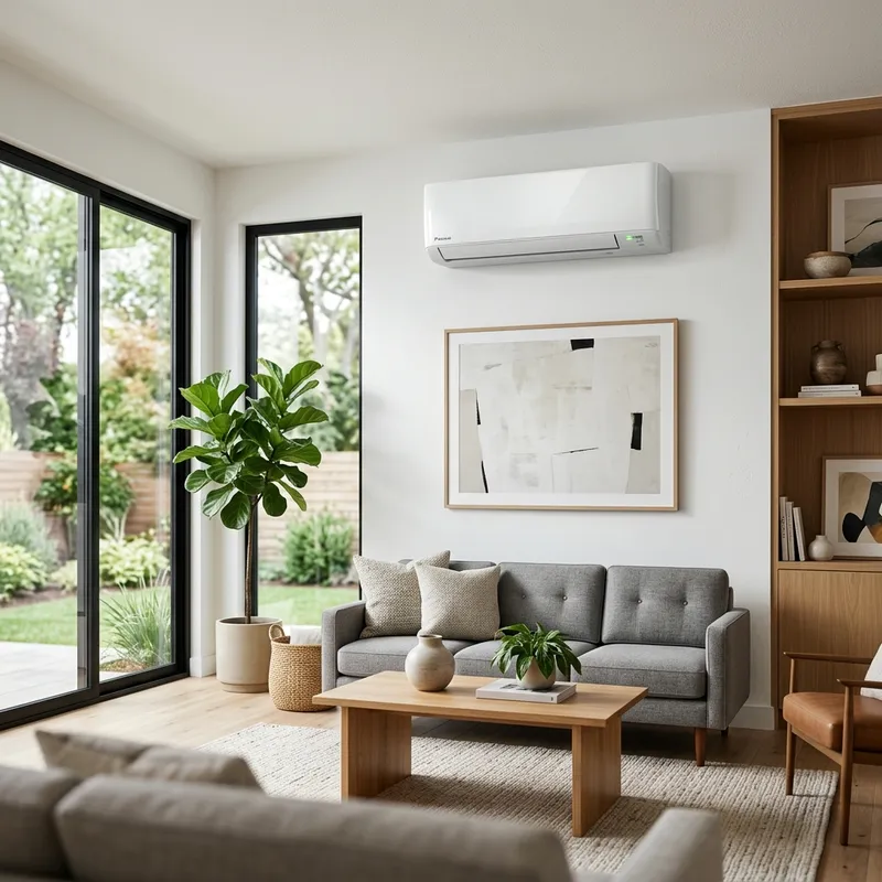 Ductless mini-split indoor air handler installed in a room addition at a Monrovia California home